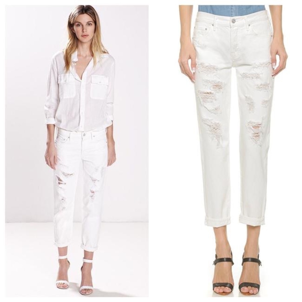 NWT Mother The Loosey in White Size 25